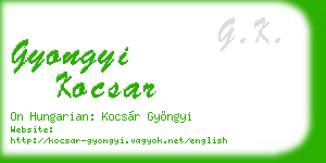 gyongyi kocsar business card
